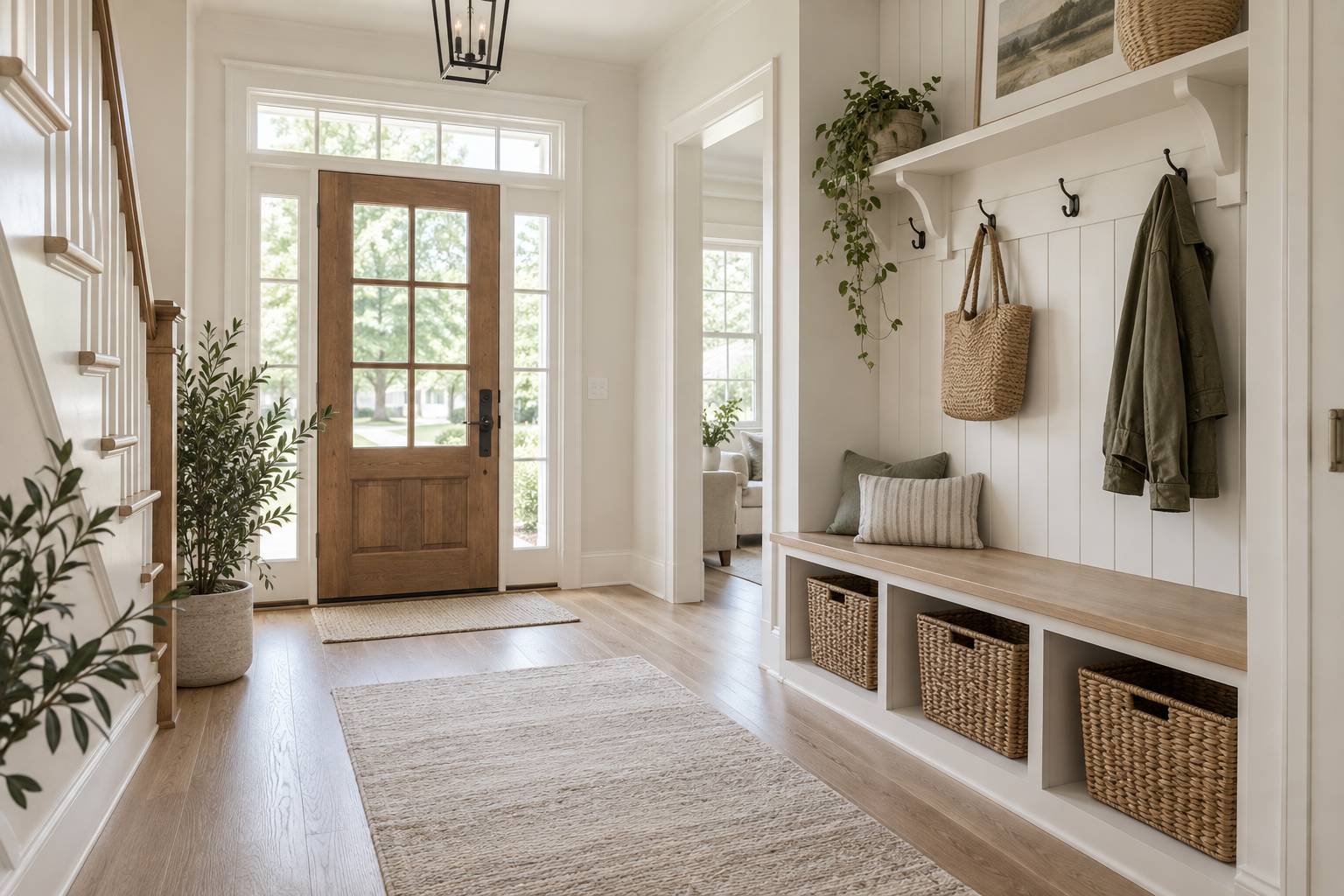Pristine entryway in a Parkville-area Maryland home