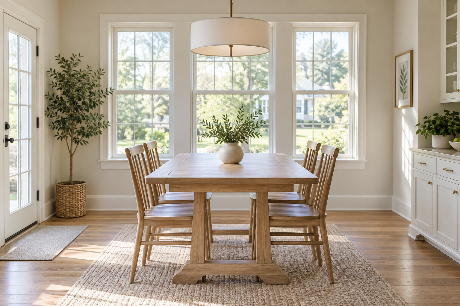 Tidy dining nook after regular house cleaning